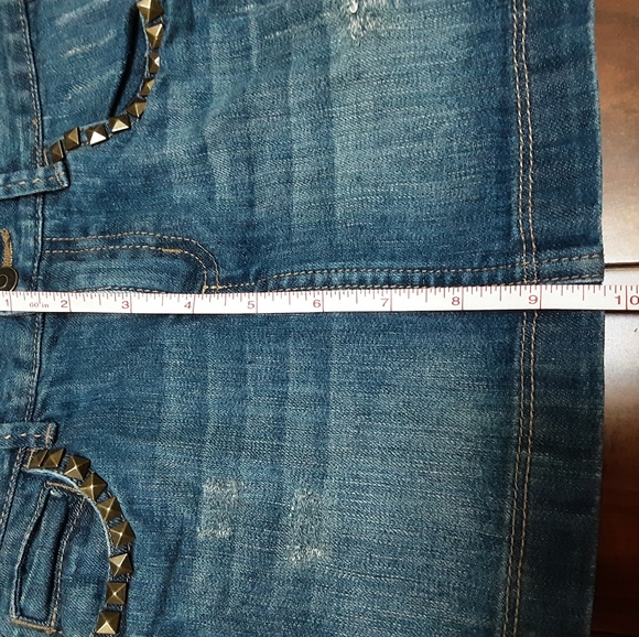 JOE FRESH JEAN SKIRT WITH ANTIQUE BRASS RIVETS 7 - Picture 5 of 7